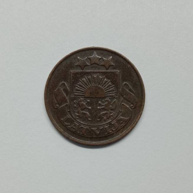 Монета 2 сантима 1926 года (Латвия)