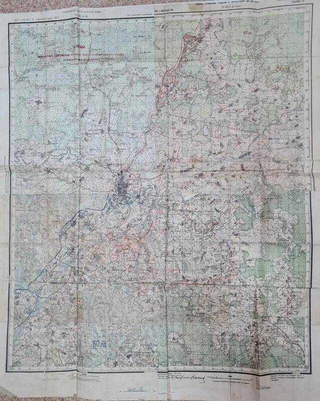 Карта схема инженерных сооружений огневых точек и группировок противника Смоленской области