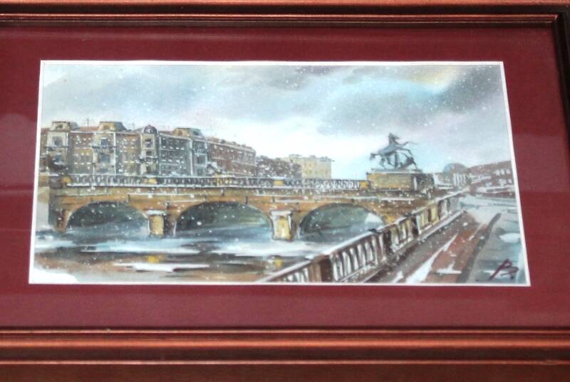 Картина  У Аничкова моста, акварель