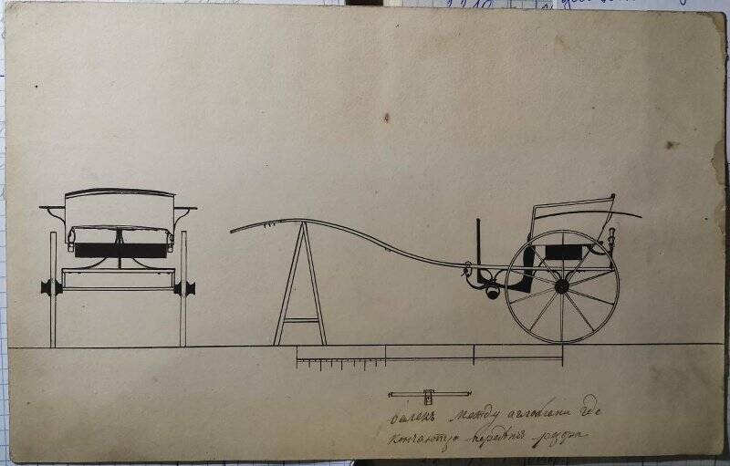 Чертеж двухколесной повозки