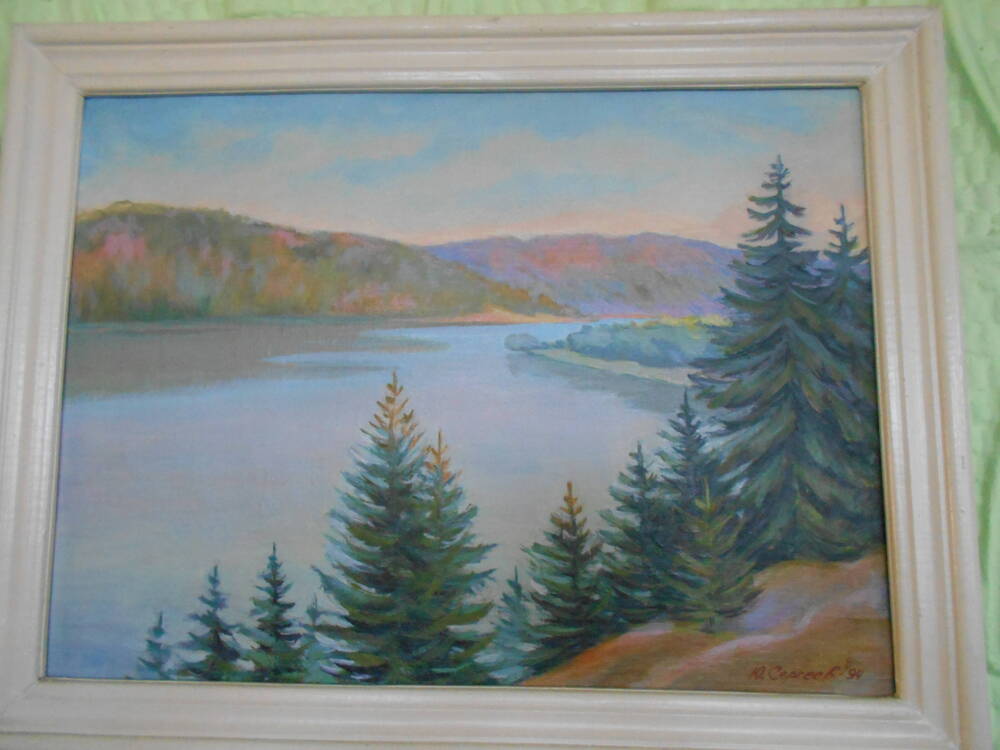 Картина «Утро на реке» 1994 г., художник Сергеев Ю.П.