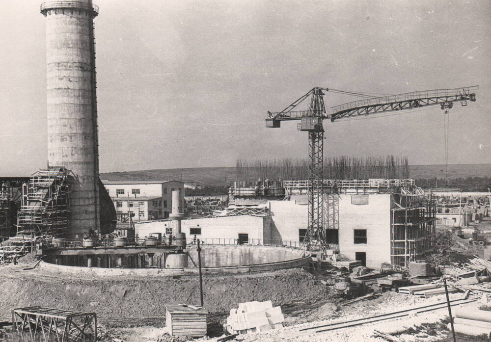 Фото. Строительство 2-й очереди цемзавода, 1950-е гг.