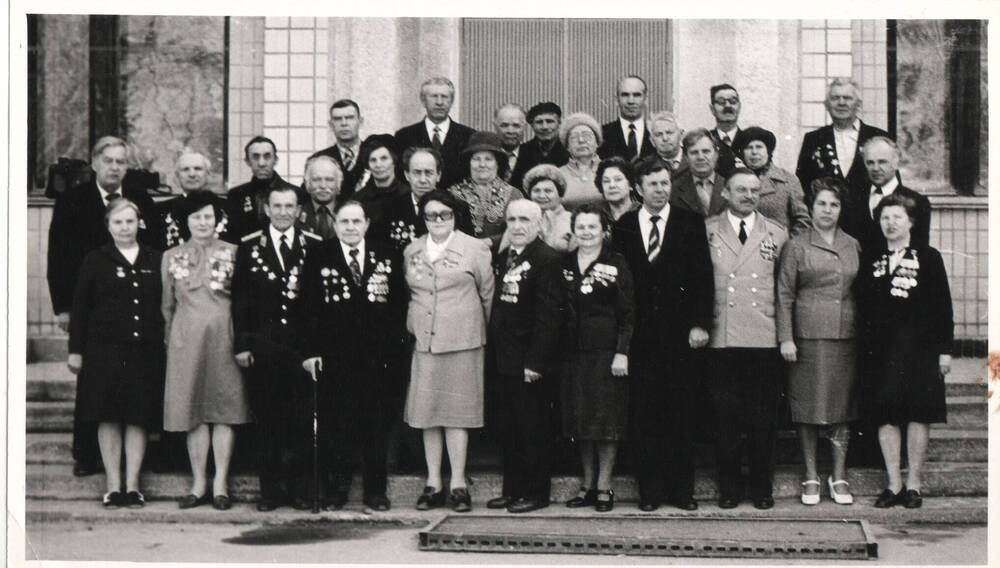 Фото групповое. На встрече с ветеранами Великой Отечественной войны, 1970-е гг.