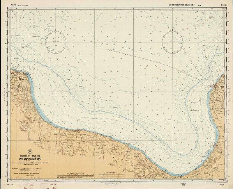 Карта морская навигационная восточной части Средиземного моря от Бейрута до Алек