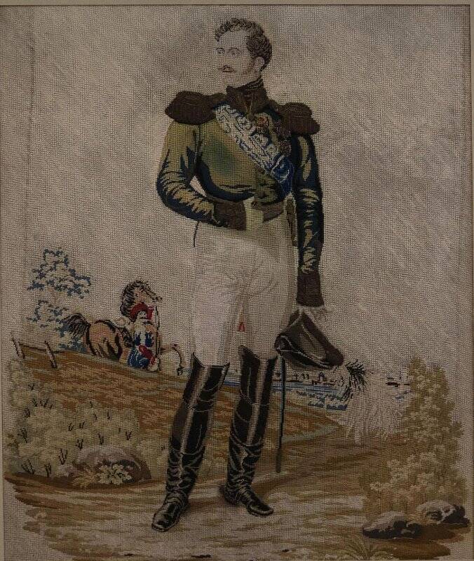 Вышивка художественная. Портрет императора Николая I.