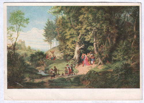 Карточка почтовая. Der Brautzug im Fruhling. Dresden, Gemaldegalerie. Из комплекта открыток Adrian Ludwig Richter(1803-1884), принадлежавшего Е.Я. Эфрон. 