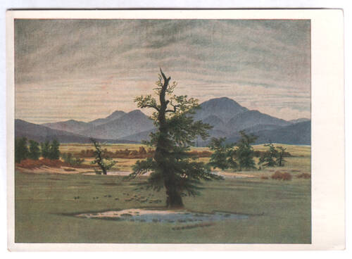Карточка почтовая. Der einsame Baum. 1823 gemalt. Berlin, Nationalgalerie. Из собрания открыток Caspar David Friedrich (1774-1840), принадлежавших Е.Я. Эфрон.