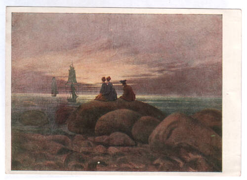 Карточка почтовая. Mondaufgang am Meer. 1823 gemalt. Berlin, Nationalgalerie. Из собрания открыток Caspar David Friedrich (1774-1840), принадлежавших Е.Я. Эфрон.