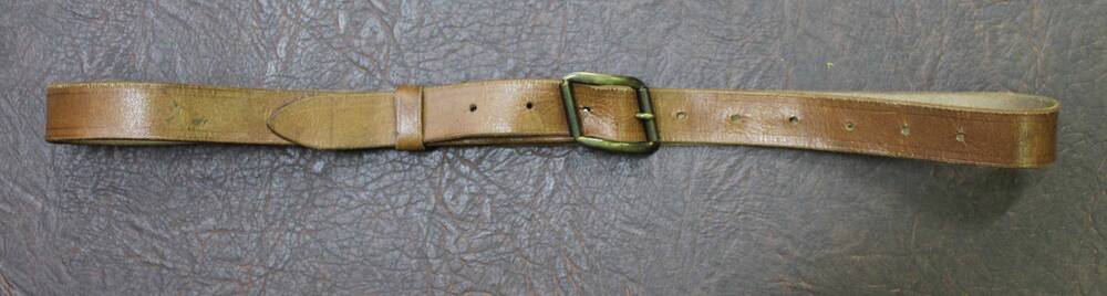 Ремень кожаный коричневый с пряжкой-рамкой скошенного типа Кафтанова П.Г.
