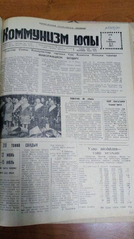 Газета. «Коммунизм юлы», № 81 (4431), 6 июль 1978 г.