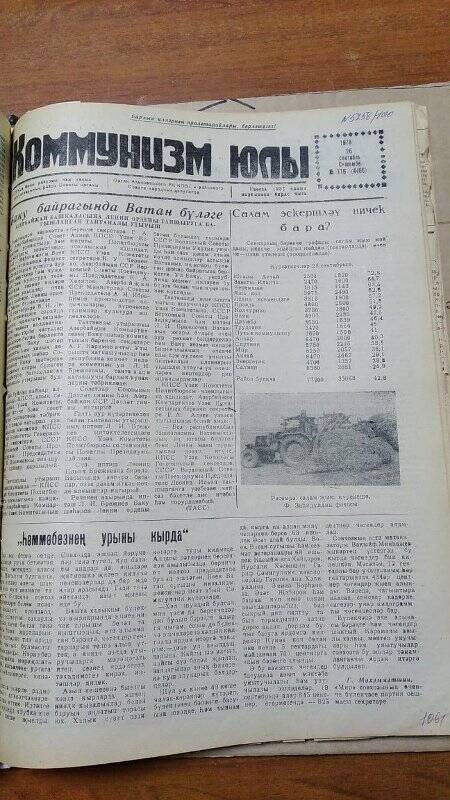Газета. «Коммунизм юлы», № 116 (4466), 26 сентябрь 1978 г.