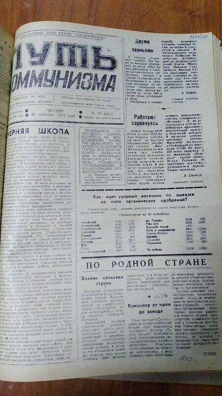 Газета. «Путь коммунизма», № 129 (3221), 25 октября 1979 год