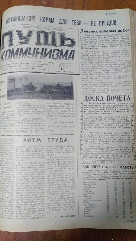 Газета. «Путь коммунизма», № 59 (3151), 17 май 1979 год