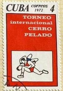 Марка «Международный чемпионат по борьбе в Серро Пеладо». Погашена