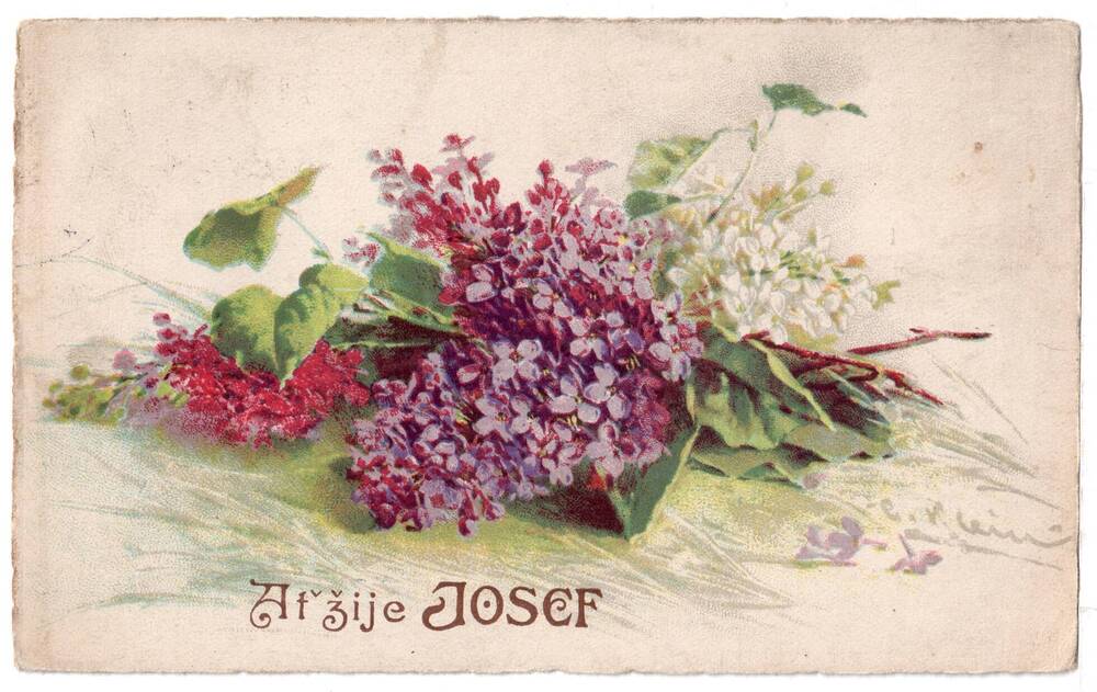 Почтовая открытка Три цвета сирени.