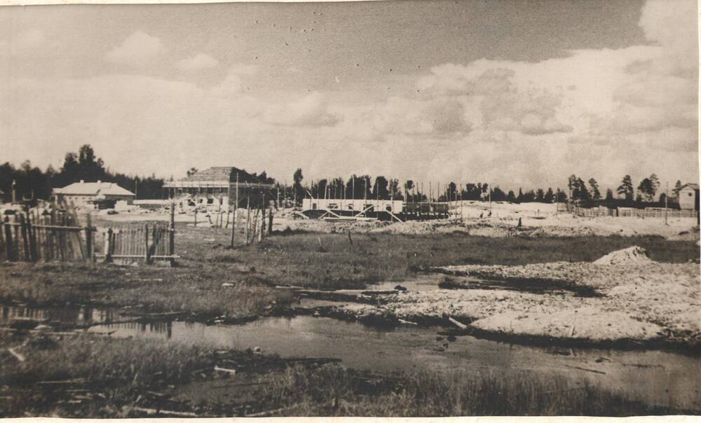 Фото. Строительство домов по ул. Вавилова, г.Волжск. 1950г.