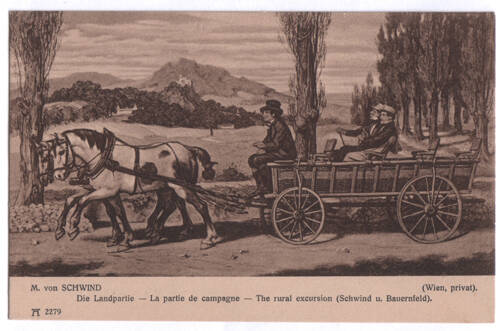 Карточка почтовая. Moritz von Schwind. Die Landpartie – La partie de champagne –The rural excursion (Wien, privat). Nr.2279. Из собрания открыток Moritz von Schwind. (1804-1871), принадлежавшего Е.Я. Эфрон.