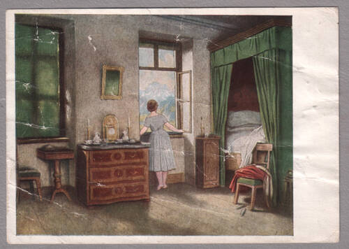 Карточка почтовая. Moritz von Schwind. Die Morgenstunde. Из комплекта открыток Moritz von Schwind (1804-1871), принадлежавшего Е.Я. Эфрон. 