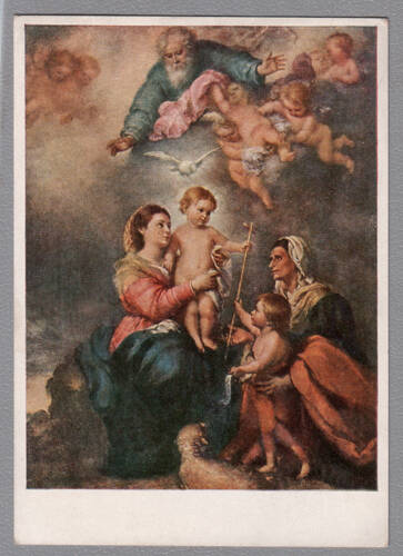 Карточка почтовая. Murillo, Bartolome Esteban (1618-1682). Heilige Familie (Madonna von Sevilla). Paris, Louvre. Bestell Nr7138. Из собрания открыток, принадлежавшего Е.Я. Эфрон.