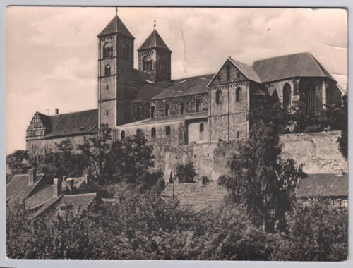 Карточка почтовая. Quedlinburg, Stiftskirche St. Servatius (nach 1070 bis 1129) Aufn. Walter Danz. Halle. Из собрания фотооткрыток Deutsche Dome 1, принадлежавшего Е.Я. Эфрон.
