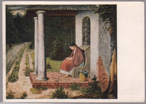 Карточка почтовая.Moritz von Schwind. Waldandacht. Из комплекта открыток Moritz von Schwind (1804-1871), принадлежавшего Е.Я. Эфрон. 