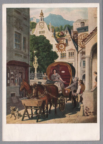 Карточка почтовая. Moritz von Schwind. Die Hochzeitsreise. Из комплекта открыток Moritz von Schwind (1804-1871), принадлежавшего Е.Я. Эфрон. 