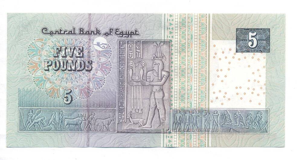 Билет денежный центрального банка Египта, 5 фунтов