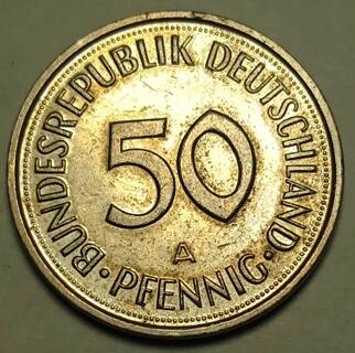 Монета  50 пфеннигов  1990 года