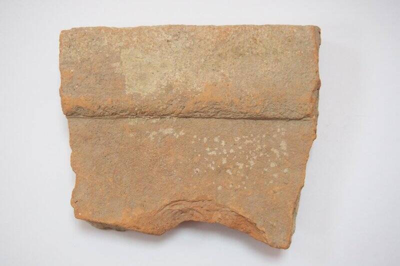 Керамиды-черепицы  с низким широким бортиком фрагмент