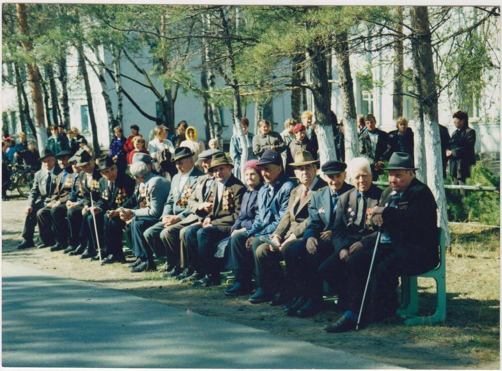 Фотография цветная сюжетная. Ветераны ВОВ на праздновании Дня Победы, с. Ромны.