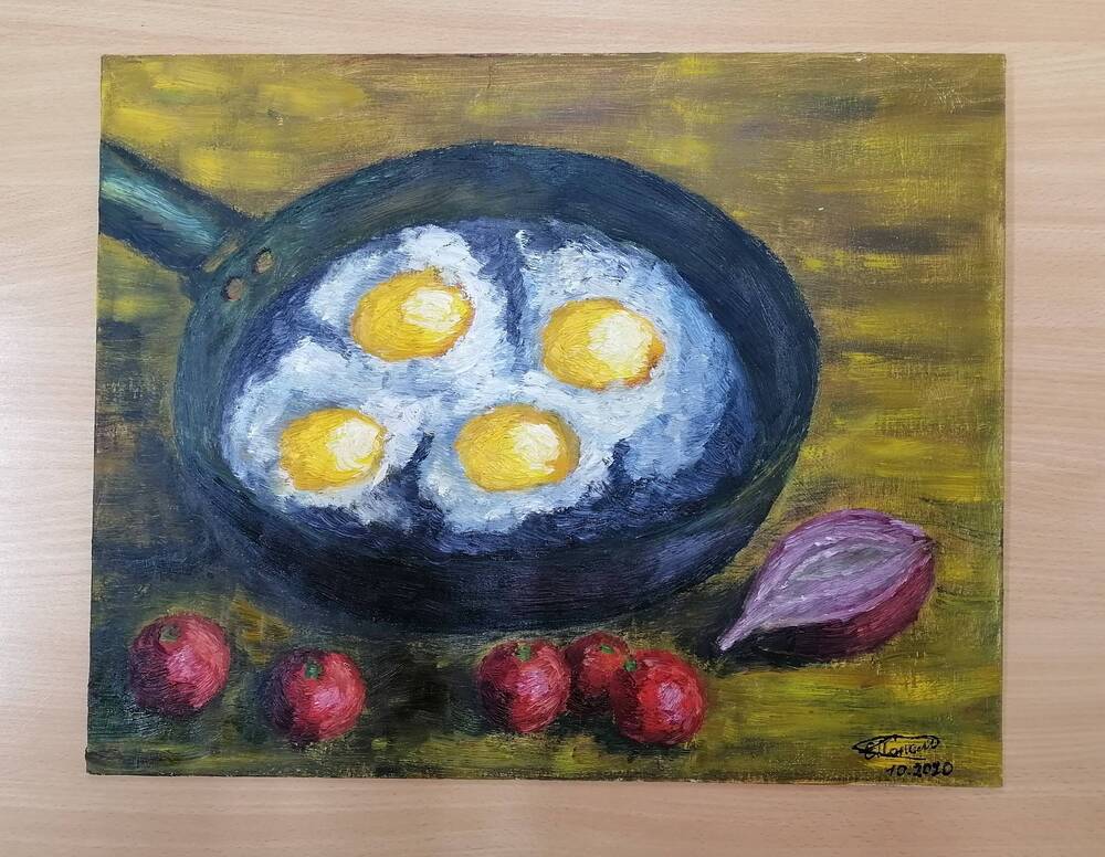 Картина «Натюрморт с яичницей»