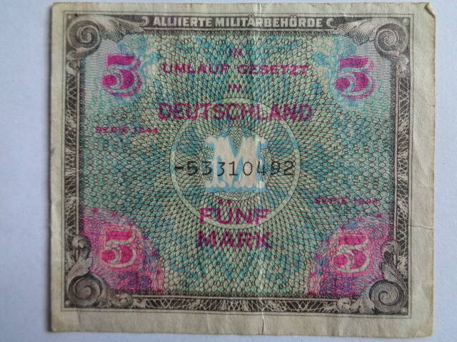 Знак денежный. Германия. 5 (пять) марок 1944 года. 53310492