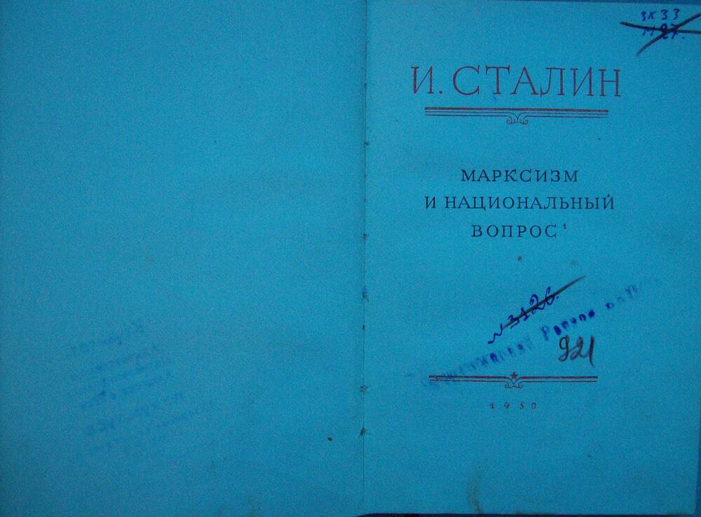 Книга. И. Сталин Марксизм и национальный вопрос.