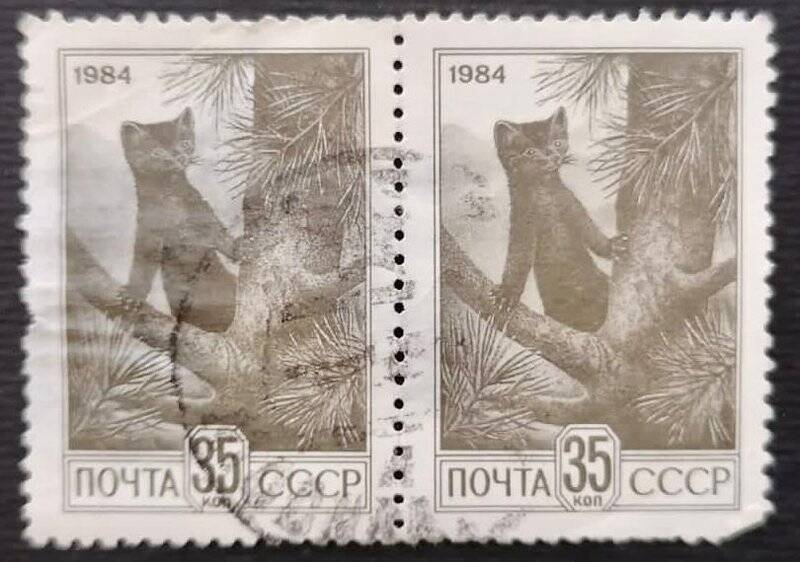Сцепка из двух марок «Соболь». Погашена