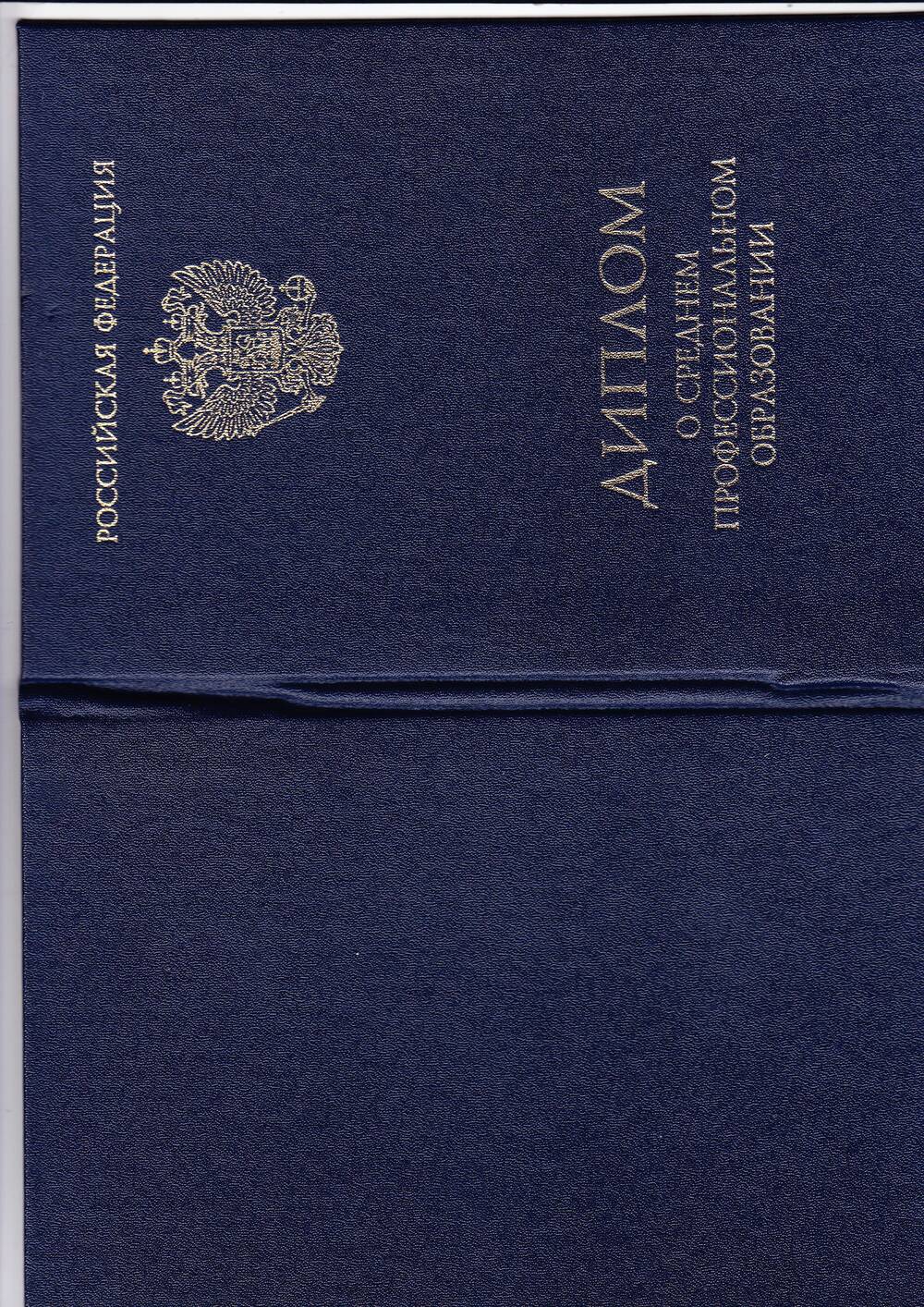 Обложка к диплому о среднем профессиональном образовании Кривовицы В.Э.
