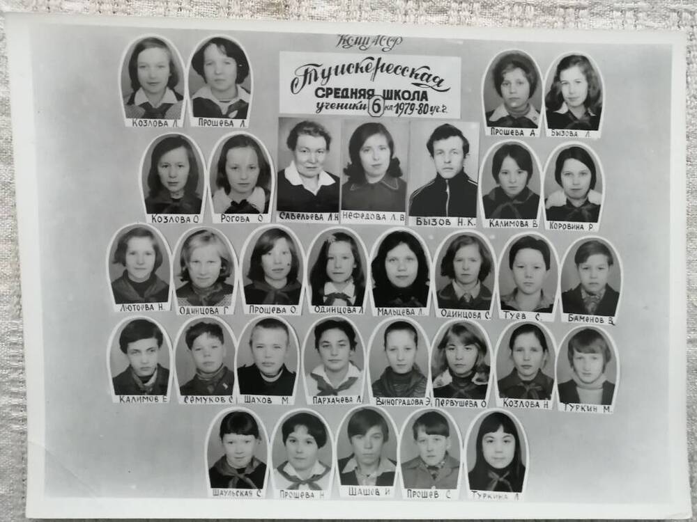 Фотография черно-белая Ученики 6 класса Туискересской средней школы