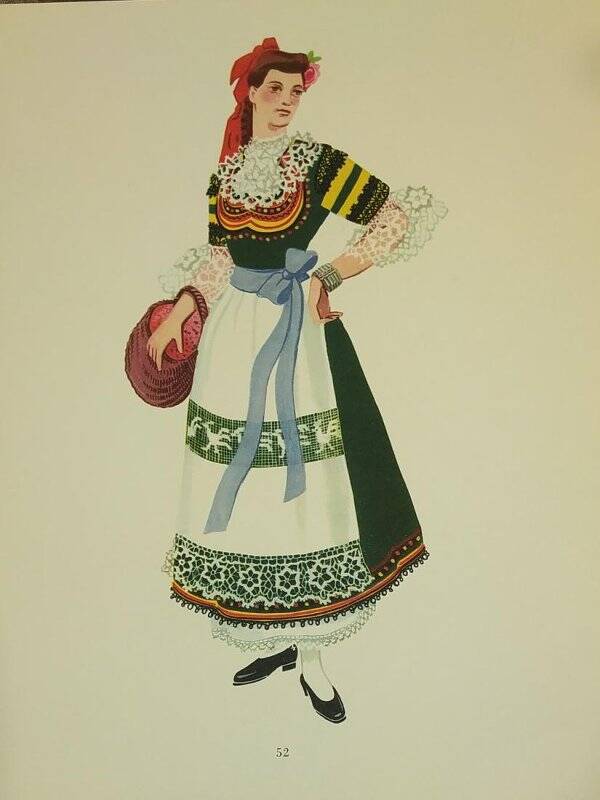 Новая женская одежда Ихтиманского уезда, из альбома «Национальная болгарская одежда»