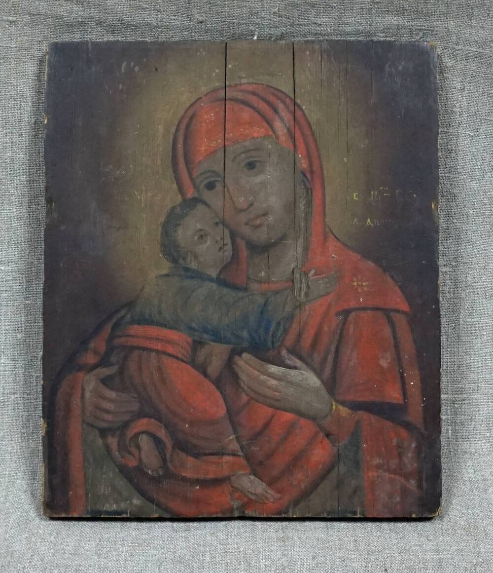 Икона с изображением женщины с ребёнком