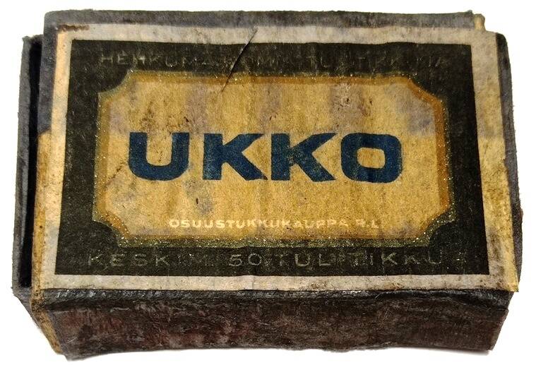 Коробок спичечный. UKKO (Укко). Республика Финляндия, до 1939 г.