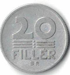 Монета 20 FILLER 1971 год , Венгерская республика.