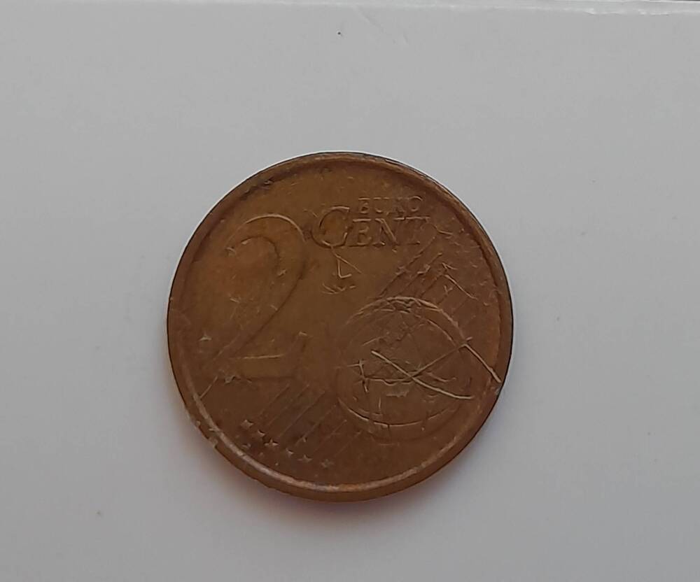 Монета  2 евро цента.  2000 г.