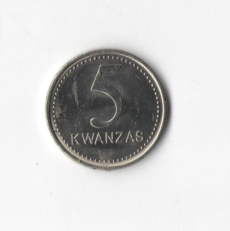 Монета 5 кванза. Ангола