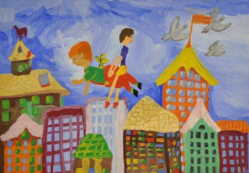 Иллюстрация к произведению А. Линдгрен Малыш и Карлсон, который живет на крыше