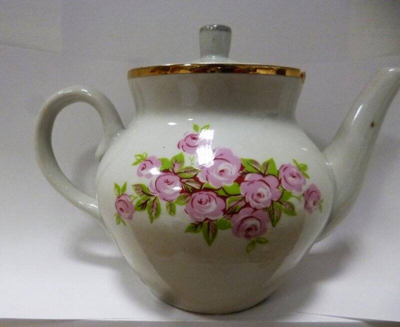 Чайник заварной с сиреневыми цветами
