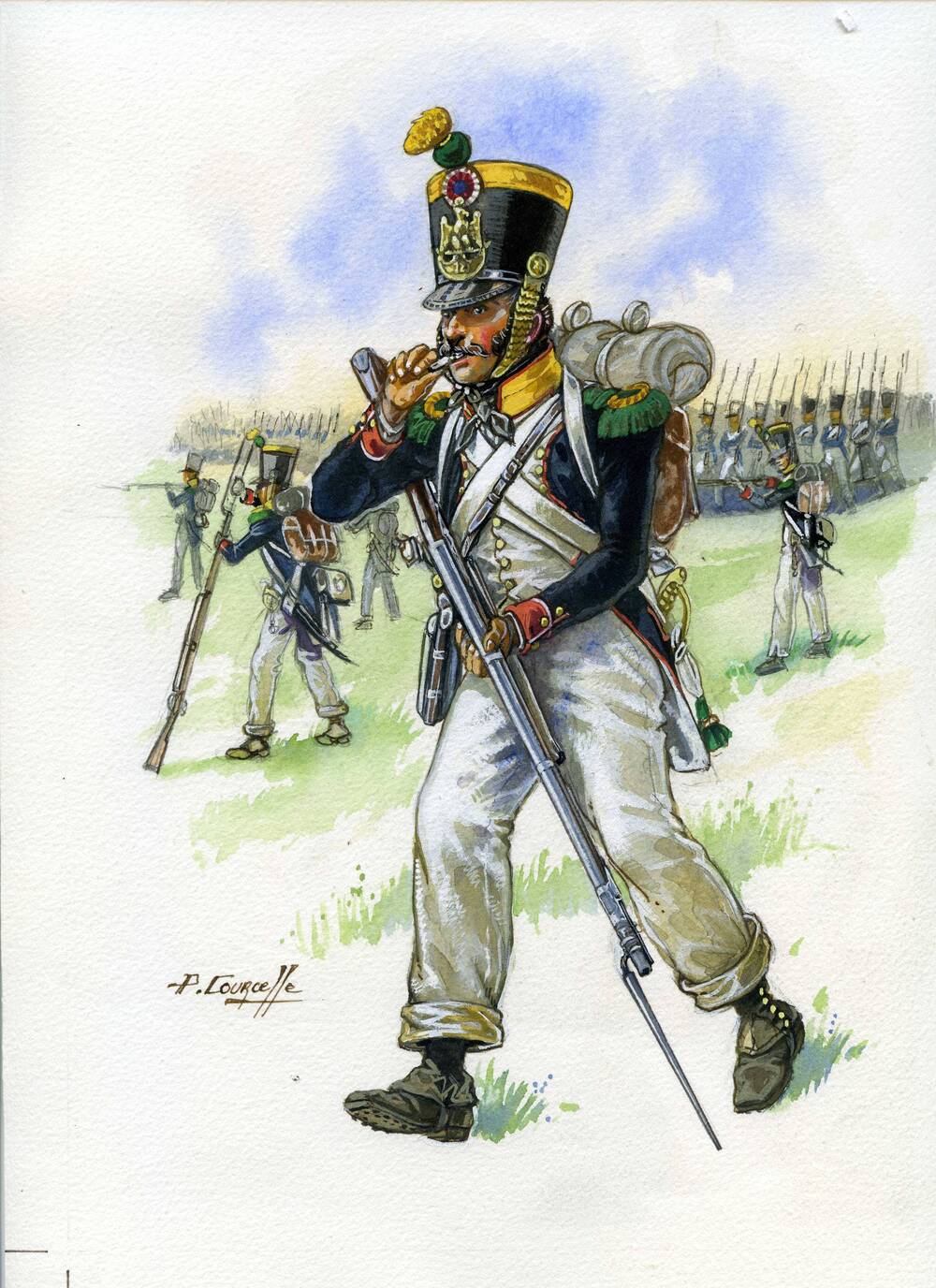 Графическая работа. Вольтижер 12-го линейного полка французской армии. 1812г.