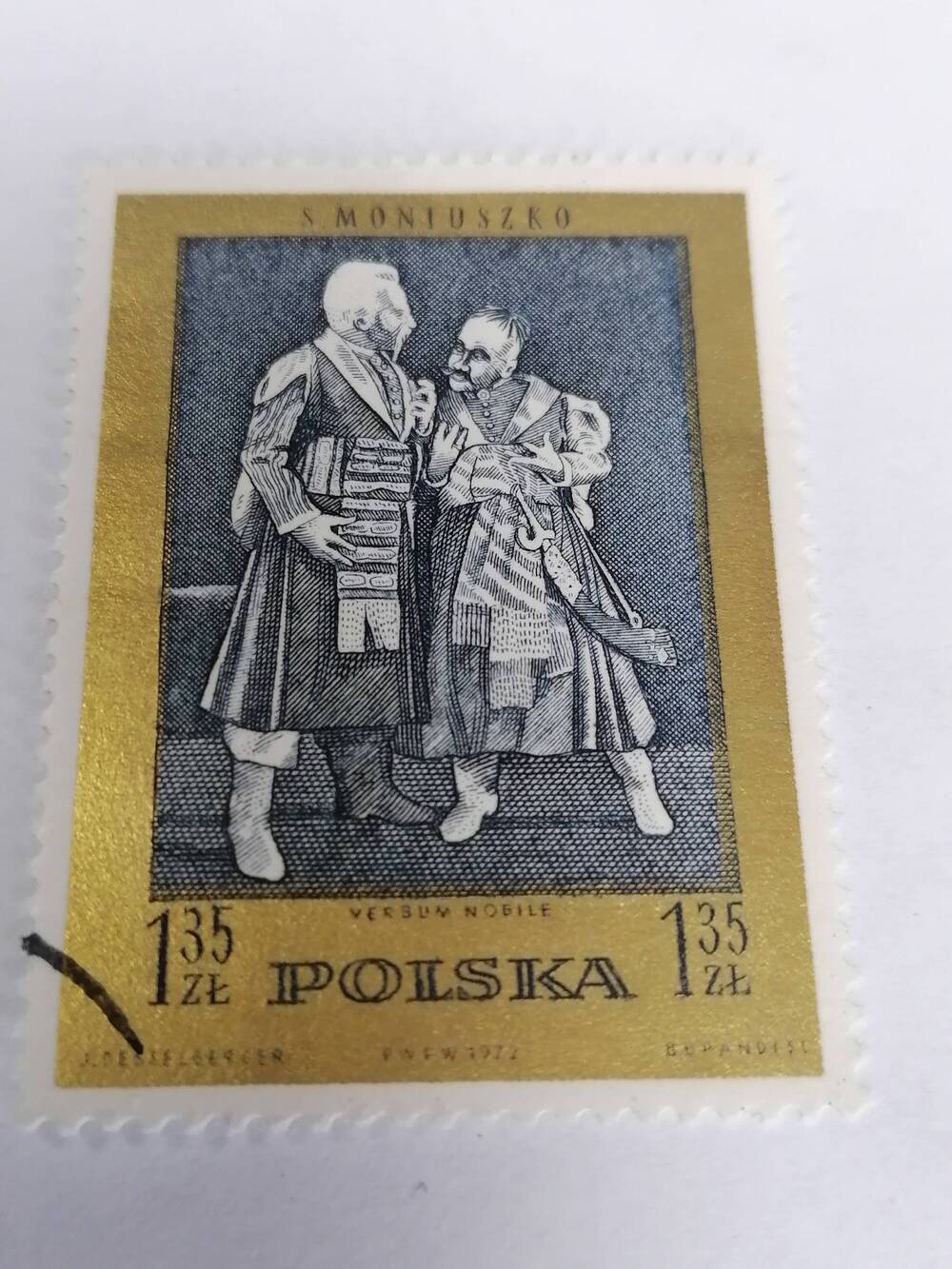Марка почтовая гашеная, Polska,Польша,1972г,S.Monioszko  Verdum nodille