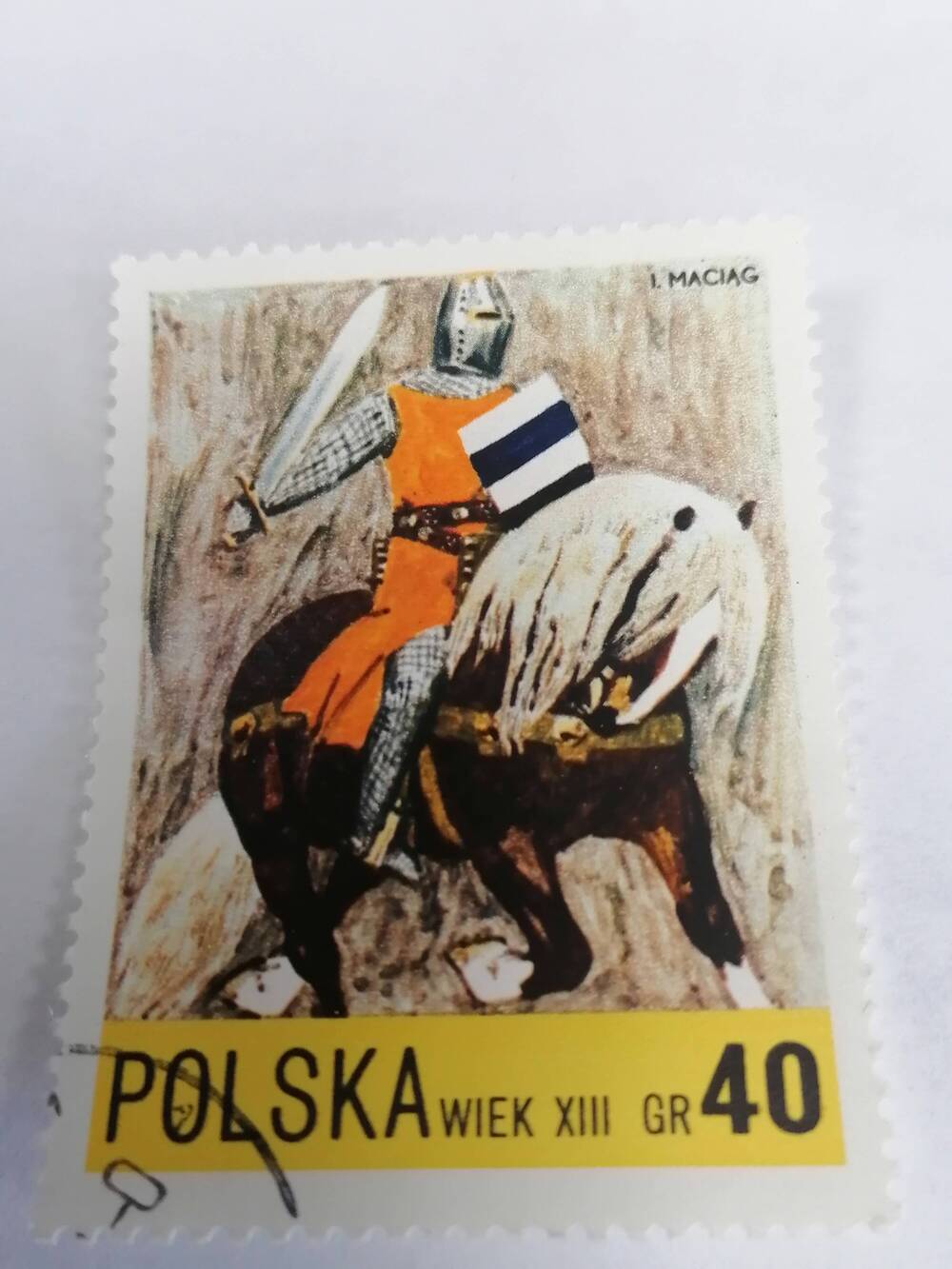 Марка почтовая гашеная, Polska,Польша,1972г, Wiek X III