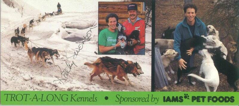 Открытка IDITAROD - Rick and Kathy Swenson,  с автографом Кэт.