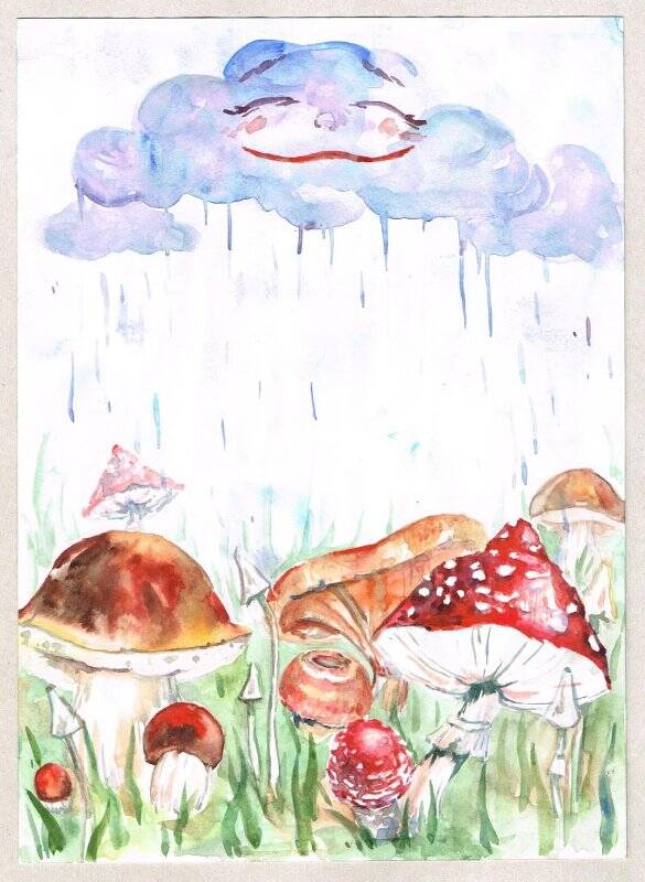 Иллюстрация к сказке «Вышел дождик поиграть»
