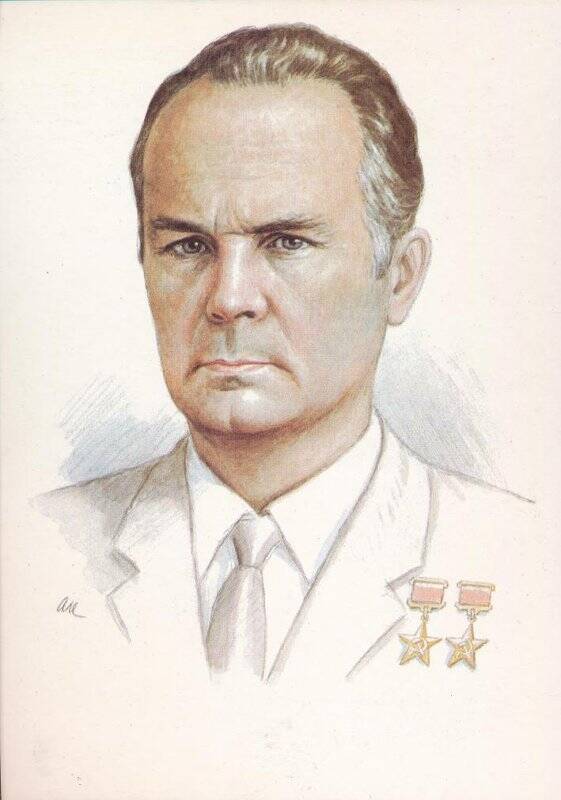 Открытка почтовая. Р.А. Беляков (1919-2014). Из набора открыток почтовых в суперобложке «Творцы отечественной авиации».